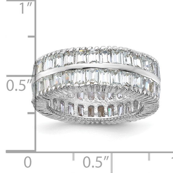 Sterling Silver CZ Double Band Ring