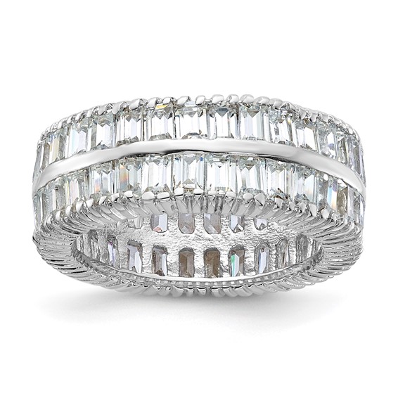 Sterling Silver CZ Double Band Ring