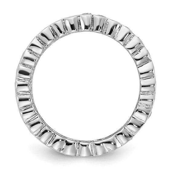 Sterling Silver CZ Double Band Ring