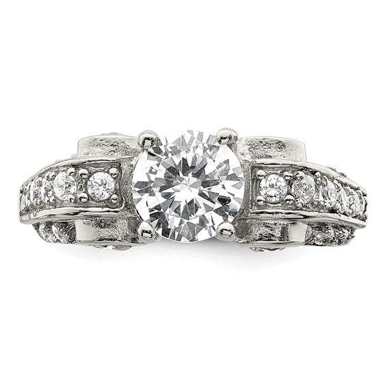 Sterling Silver Fancy CZ Ring