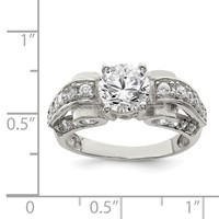 Sterling Silver Fancy CZ Ring view 3