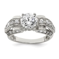 Sterling Silver Fancy CZ Ring view 1