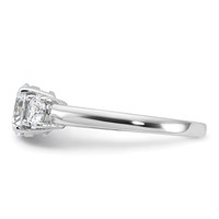 Sterling Silver Rhodium-plated 3 Stone CZ Ring view 4
