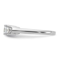 Sterling Silver Rhodium-plated Three CZ Ring view 4