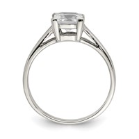 Sterling Silver Rhodium-plated CZ Ring view 2