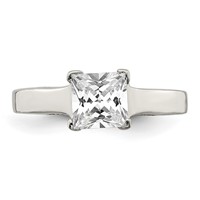 Sterling Silver Rhodium-plated CZ Ring view 5