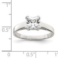 Sterling Silver Rhodium-plated CZ Ring view 3