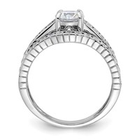 Sterling Silver Rhodium-plated 2-Piece CZ Wedding Set Ring view 2