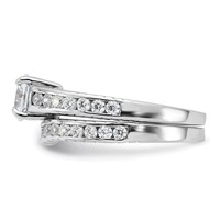 Sterling Silver Rhodium-plated 2-Piece CZ Wedding Set Ring view 3