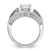 Sterling Silver Rhodium-plated 2-Piece CZ Wedding Set Ring view 2
