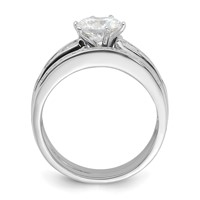 Sterling Silver Rhodium-plated CZ 2 Piece Wedding Ring Set view 2