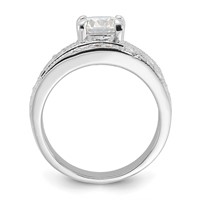 Sterling Silver Rhodium-plated 2-Piece CZ Wedding Set Ring view 2