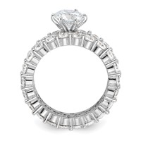 Sterling Silver Rhodium-plated CZ 2 Piece Wedding Set Ring view 2