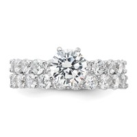Sterling Silver Rhodium-plated CZ 2 Piece Wedding Set Ring view 5