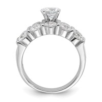 Sterling Silver Rhodium Plated CZ Engagement Ring and CZ Wedding Band Two Piece Set view 2