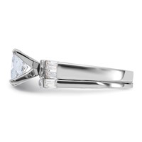 Sterling Silver Rhodium Plated CZ Engagement Ring and CZ Wedding Band Two Piece Set view 3