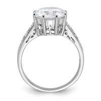 Sterling Silver Rhodium-plated CZ Ring view 2