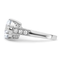 Sterling Silver Rhodium-plated CZ Ring view 4