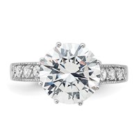 Sterling Silver Rhodium-plated CZ Ring view 5