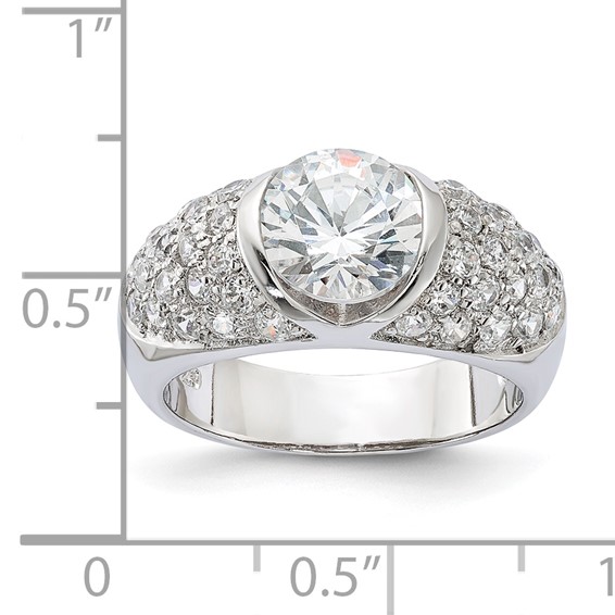 Sterling Silver CZ Domed Ring