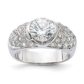 Sterling Silver CZ Domed Ring