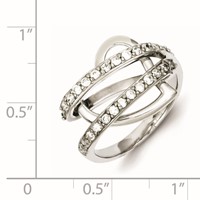 Sterling Silver CZ Captured Heart Ring view 2