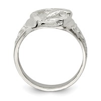 Sterling Silver Horseshoe with Horse Head Ring view 2