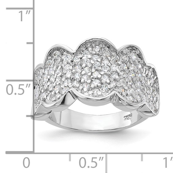 Sterling Silver Fancy CZ Cluster Ring