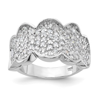 Sterling Silver Fancy CZ Cluster Ring