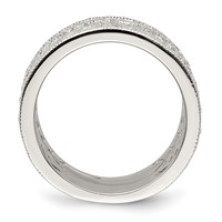 Sterling Silver Rhodium-plated Polished CZ Vintage Ring view 2