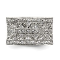 Sterling Silver Rhodium-plated Polished CZ Vintage Ring view 5
