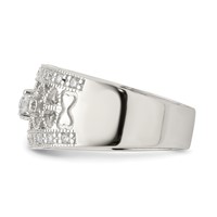 Sterling Silver Rhodium-plated Polished CZ Vintage Ring view 3