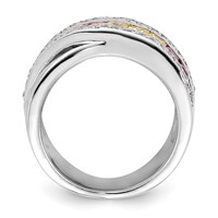Sterling Silver Multi-color CZ Ring view 2