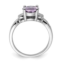 Sterling Silver Purple and Clear CZ Ring view 2