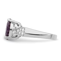 Sterling Silver Purple and Clear CZ Ring view 4