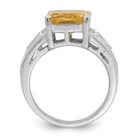 Sterling Silver Yellow & Clear CZ Ring view 2