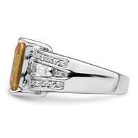 Sterling Silver Yellow & Clear CZ Ring view 4