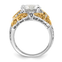 Sterling Silver & Gold-tone Vermeil Yellow & Clear CZ Ring view 2