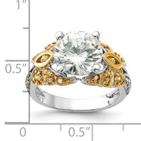 Sterling Silver & Gold-tone Vermeil Yellow & Clear CZ Ring view 3