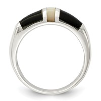 Sterling Silver Onyx & Mother of Pearl Ring view 2