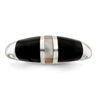 Sterling Silver Onyx & Mother of Pearl Ring view 5