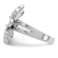 Sterling Silver Rhodium-plated Lab CreatedOpal Flower Ring view 4