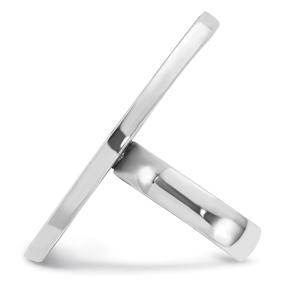 Sterling Silver Blue Mother of Pearl Scalloped Oval Ring