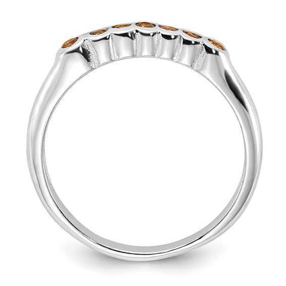 Sterling Silver Polished Yellow CZ Ring