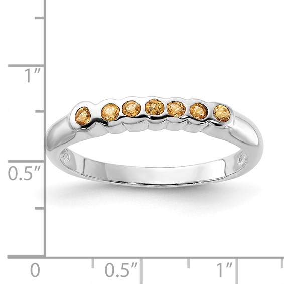 Sterling Silver Polished Yellow CZ Ring