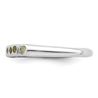 Sterling Silver Rhodium Peridot Ring view 4
