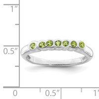Sterling Silver Rhodium Peridot Ring view 3