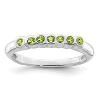 Sterling Silver Rhodium Peridot Ring view 1