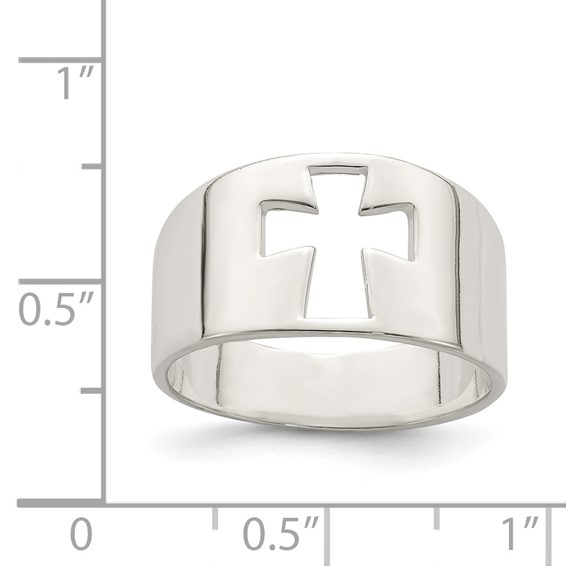 Sterling Silver Cross Cutout Ring