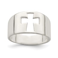 Sterling Silver Cross Cutout Ring view 1